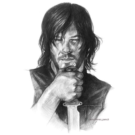 Walking Dead Drawings, Daryl Twd, Hollywood Art, Walking Dead Daryl, Cute Canvas Paintings, Cute Canvas, Rick Grimes, Daryl Dixon, Norman Reedus