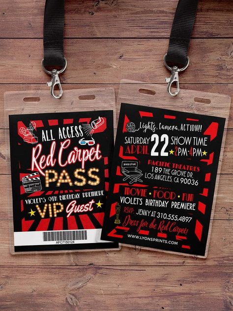 Vip Invitation, Vip Pass Invitation, Birthday Sweet 16, Hollywood Birthday, Star Birthday, Vip Pass, Hollywood Party, Office Max, The Grove