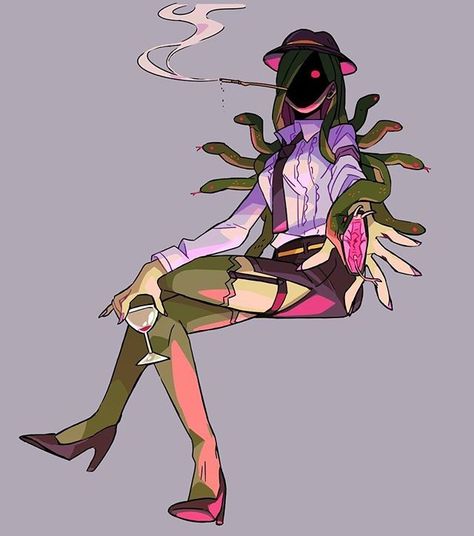 Vera Oberlin, Monster Camp, Medusa Art, Medusa Gorgon, Monster Prom, Monster Girls, Monster Design, Urban Fantasy, Character Design References