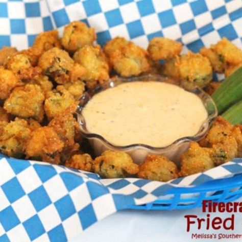 Firecracker Fried Okra Southern Style Kitchen, Melissas Southern Style Kitchen, Fried Okra, Okra Recipes, Comfort Food Southern, Veggie Side Dishes, Southern Cooking, Side Recipes, Fried Food