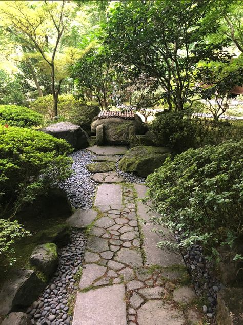 Japanese Vegetable Garden, Japanese Garden Path, Creek Landscaping, Stone Walkways, Portland Japanese Garden, Japanese Garden Landscape, Stone Walkway, Japanese Gardens, Massage Room