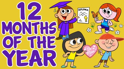 Make learning fun and exciting with this delightfully animated 12 Months of the Year Song music video! Lyrics are included. Months Of The Year Song, Calendar Songs, Ingles Kids, 12 Months Of The Year, Math Songs, Circle Time Songs, Learn Singing, Kindergarten Songs, Classroom Songs