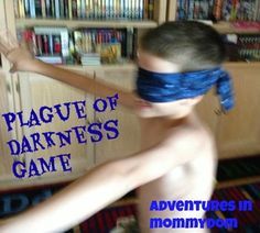 Plague of Darkness game - blindfold the Egyptian who has to try to find the Israelites (blindmans bluff) Moses 10 Plagues, Moses And The 10 Plagues, The 10 Plagues Of Egypt, 10 Plagues Of Egypt, Egypt Activities, 10 Plagues, Plagues Of Egypt, Ten Plagues, Childrens Ministry Curriculum