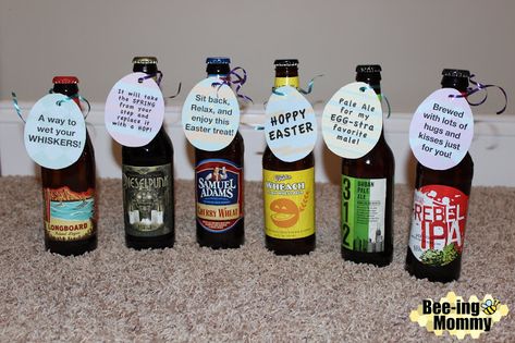 Easter egg beer hunt - hide beer instead of eggs for an adult egg hunt, decorated beer box, Easter beer sayings Easter Beer Hunt, Beer Sayings, Adult Easter Egg Hunt, Adult Easter Baskets, Diy Crafts Gift, Easter Gift For Adults, Beer Box, Adult Easter, Diy Easter Gifts