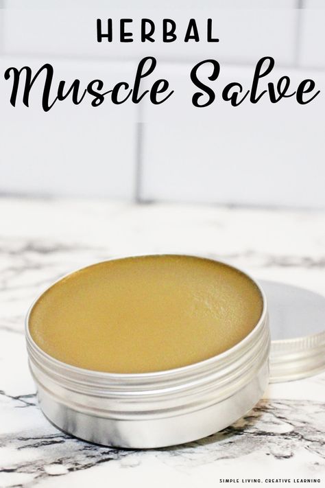 This amazing herbal muscle salve is packed with herbs and essential oils to help relieve tired and sore muscles and joints, promote circulation and reduce inflammation. Sore Muscle Salve, Wintergreen Essential Oil, Sore Muscle, Copaiba Essential Oil, Salve Recipes, Clove Essential Oil, Infused Oils, Living Ideas, Skin Food