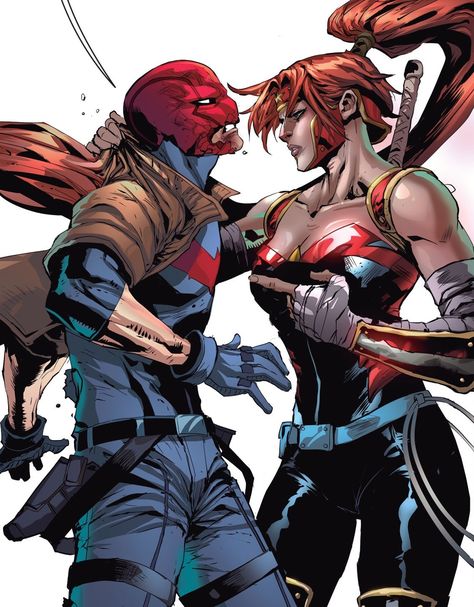 Jason And Artemis, Artemis Grace, Red Hood Outlaws, Red Hood Wallpaper, Jason X, Dc Icons, Batman Family, Jason Todd, Family Art