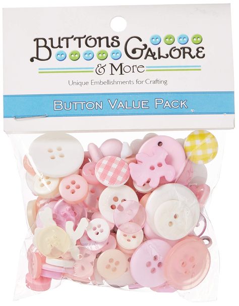 PRICES MAY VARY. Approximately 50 round buttons & embellishments of baby-girl-themed items and colors Our designers curate each set of themes to ensure items and color combinations work well together Perfect for adding personal touch to scrapbook pages, greeting cards, mixed media & home décor We use the highest quality materials; Our products are hand dyed, curated and assembled in the USA Didn’t find what you’re looking for? Please check our other collections of buttons & embellishments Sewing Materials, Cute Buttons, Novelty Buttons, Sewing Material, Cute Desserts, Handmade Books, Junk Journaling, Sewing Notions, Amazon Art