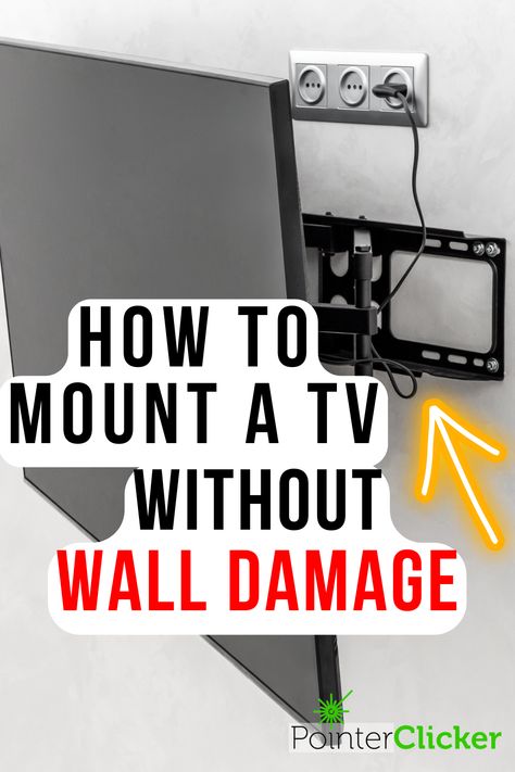 Discover two genius hacks to mount your Smart TV without causing any damage to your walls! Whether you're looking for Smart TV wall mount ideas for your living room, bedroom, or even a living room apartment, we've got you covered. Say goodbye to  with these creative solutions. Learn how to mount your Smart TV on the wall without studs or drilling and holes, and create a stunning entertainment center without the hassle. #TVWallMountIdeas
#TVWallMountEntertainmentCenter #TVTips #SmartTVHacks How To Mount A Tv On The Wall, Tv On Wall Ideas Living Room Mount Tv, Tv Wall Interior Design, Diy Tv Mounting, Wall Living Room Tv, Tv Wall Mount Ideas, Mounting A Tv, Accent Wall Living Room, Living Room Accent Wall