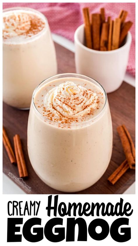 Homemade Eggnog Recipe, Eggnog Recipe Homemade, Easy Eggnog, Drinks Summer, Homemade Eggnog, Eggnog Recipe, Egg Nog, Quick Lunch, Christmas Cooking