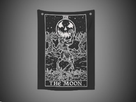 Bedroom Aesthetic Bohemian, Tapestry Bedroom Aesthetic, Tarot Card Tapestry, The High Priestess Tarot Card, Gothic Tapestry, Priestess Tarot Card, The High Priestess Tarot, High Priestess Tarot, The Moon Tarot Card