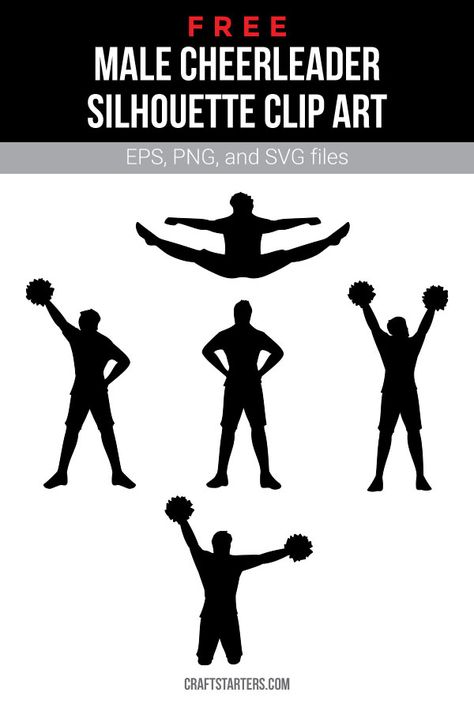 Male Cheerleader Gifts, Cheerleader Silhouette, Cheerleader Clipart, Cheer Clipart, Senior Poster, Male Cheerleaders, Senior Posters, Cheerleader Gifts, Football Ideas