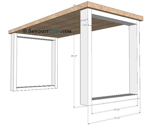 Inexpensive Desk, Diy Wood Desk, Diy Office Desk, Diy Desk Plans, Sawdust Girl, تصميم الطاولة, Desk Diy, Woodworking Desk, Desk Plans