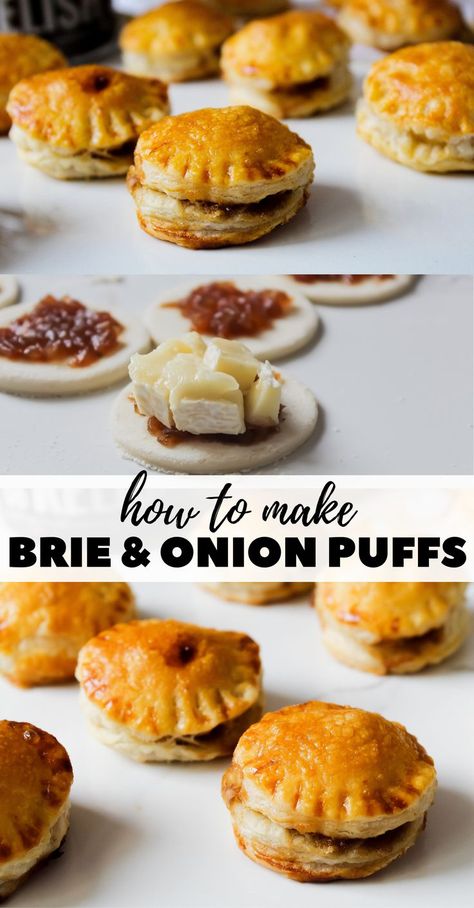 Puff Pastries, Mini Appetizers, Easy Lunch Ideas, Savory Pastry, Onion Relish, Appetizer Bites, Puff Pastry Recipes, Easy Lunch, Party Food Appetizers