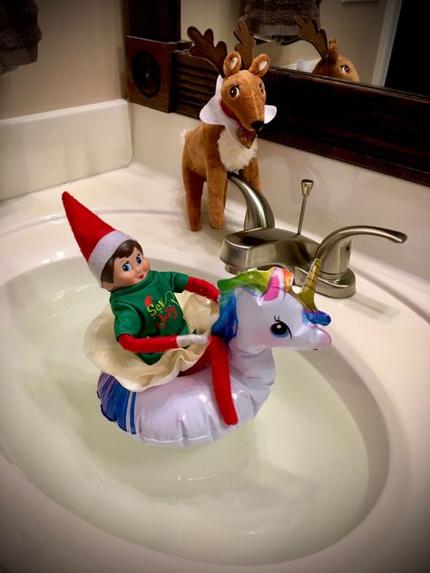 Unicorn Float, Elf Activities, On The Shelf, Elf On The Shelf, Float, Elf, Shelves, Holiday Decor, Quick Saves