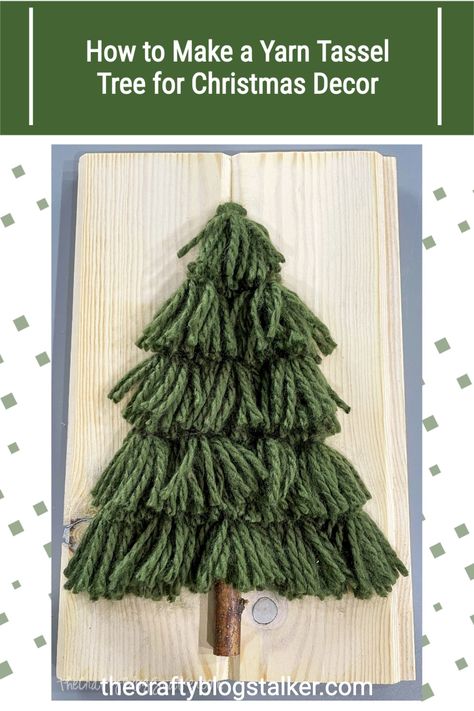 Make a Yarn Tassel Tree to add to your beautiful Rustic Christmas Decor. A step-by-step tutorial and video. #thecraftyblogstalker #tasseltree #rusticchristmasdecor #yarntassel Tassel Tree, Christmas Tree Yarn, Tree For Christmas, Yarn Trees, Yarn Tassel, Rustic Christmas Decor, Christmas Gift Exchange, Reindeer Decorations, Christmas Tradition