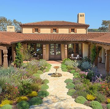 CASA AMALO | Mark Cristofalo & Company | Monterey California Spanish Ranch Style Homes, Rustic Outdoor Spaces, Craftsman Ranch, Spanish Hacienda, Hacienda Style Homes, Moorish Design, Mexico House, Courtyard House Plans, Monterey California