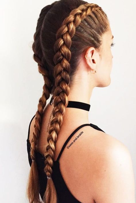 Styling Options for Double Dutch Braids ★ See more: http://lovehairstyles.com/cute-dutch-braids/ Tree Braids Hairstyles, Tan Skin Blonde Hair, Double Dutch Braid, Dutch Braid Hairstyles, Top Braid, Boxer Braids, Dutch Braids, Types Of Braids, Effortless Hairstyles