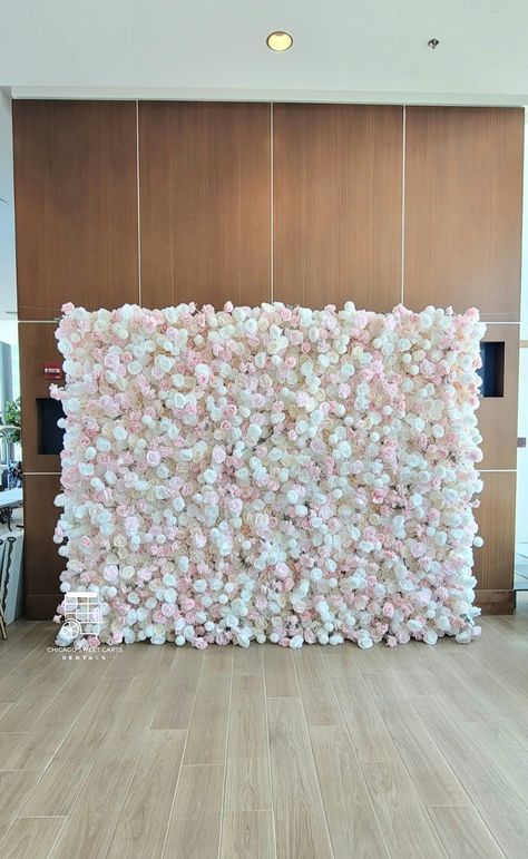 Pink Flower Wall,  Wedding Backdrop Pink Flower Wall Backdrop, Gold And White Graduation Party, Recruitment Decorations, White Graduation Party, White Flower Wall, Flower Wall Rental, Pink Flower Wall, Blue Flower Arrangements, Prom Themes