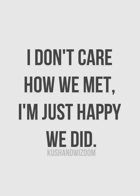 Quotes About Love and when we meet | don't care how we met, I'm just happy we did ~ God is Heart How We Met, Inspirational Quotes Pictures, Happy We, Friends Quotes, The Words, Picture Quotes, Great Quotes, Beautiful Words, Relationship Quotes