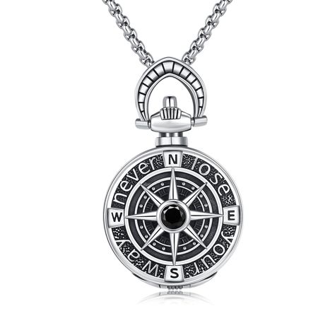 PRICES MAY VARY. 【Compass Locket Unique Necklace Design 】Engraved with inspirational words, give you the courage and strength to never give up. The compass (you) brings direction to my life with very romantic, warm and solid meaning. Just press the crown to open the watch case, to see the picture. You will not get lost on the road of hard work. You can choose this necklace for yourself, or as a gift for your family or friends to remind him how much you care! 【Sterling Silver Compass Locket Neckl Compass Locket, Compass Pendant Necklace, Locket Design, Travel Necklace, Compass Pendant, Inspirational Jewelry, Compass Necklace, Necklace Design, Unique Necklace