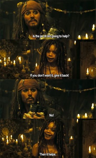 Myyy jar of dirt  I love this part of the movie!!!! Tia Dalma Calypso, Sparrow Quotes, Jack Sparrow Funny, Captain Jack Sparrow Quotes, Tia Dalma, Jack Sparrow Quotes, Jar Of Dirt, John Depp, Kaptan Jack Sparrow