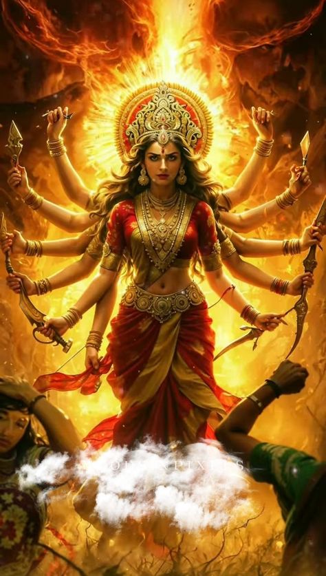 Goddess Durga Hd Wallpaper, Kali Aesthetic, Mythology Drawing, Hindu Goddesses, Kali Images, Goddess Kali Images, Durga Ma, Ma Durga, Woman Artwork