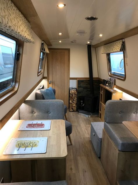 Stop Press ... Boat For Sale! - Ortomarine Canal Boat Interior, Narrowboat Interiors, Boat Interior Design, Boat House Interior, Houseboat Living, Narrow Boats, Boat Interiors, Narrow Boat, Canal Boats