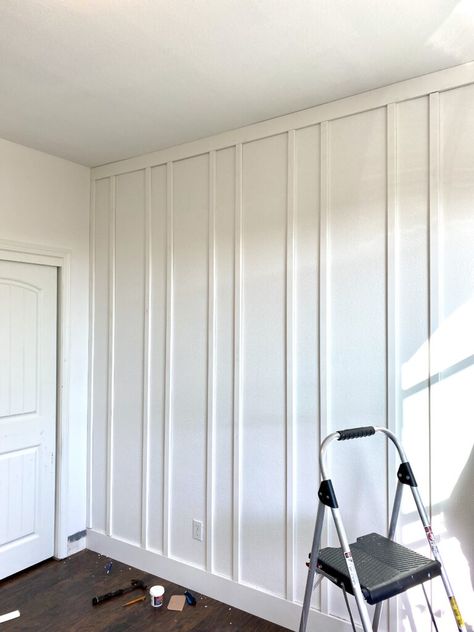 Wall Paneling Makeover, Paneling Makeover, Wall Paneling Diy, Board And Batten Wall, Accent Wall Bedroom, Empty Room, Board And Batten, White Paneling, Remodel Bedroom