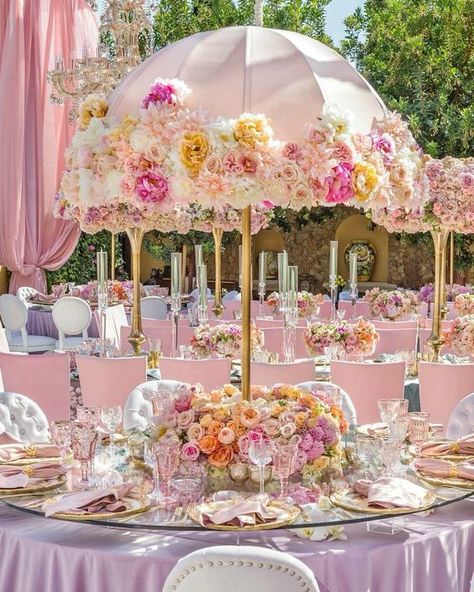 Love these umbrella centerpieces.  Perfect for an afternoon or garden wedding or baby shower. Umbrella Centerpiece, Shower Centerpieces, Table Set Up, Baby Shower Centerpieces, Flower Centerpieces, Bridal Showers, Shower Party, Shower Decorations, Table Set