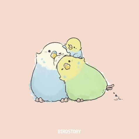 Parrot Drawing, Dog Design Art, Bird Doodle, Cute Kawaii Animals, Cute Animal Illustration, Little Drawings, Cute Animal Drawings Kawaii, Bird Wallpaper, Parakeets