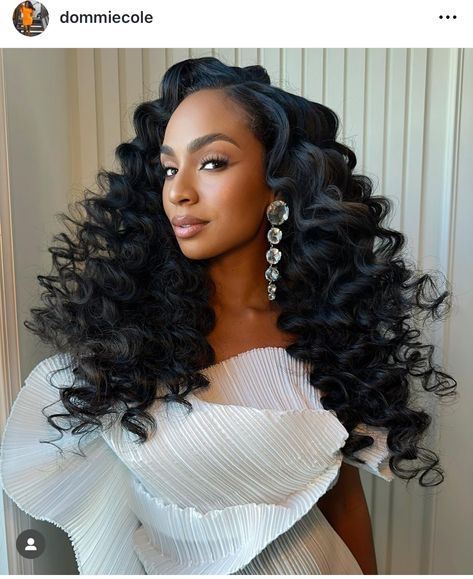 Curly Wedding Hair Black Women, Honeymoon Hairstyles For Black Women, Black Bride Curly Hairstyles, Wedding Hair Black Women Natural, Hollywood Waves Black Women, Black Women Bridal Hair, Wedding Hairstyles For Bridesmaids Black, Bride Makeup Black Women, Bridesmaid Hair Black Women