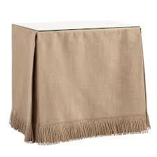 Fringed Burlap Bedskirt - Natural Burlap Bedskirt - Twin Burlap Bedskirt - Full Burlap Bedskirt - Queen Burlap Bedskirt - King Burlap Bedskirt Skirted Side Table, Skirted Table, Diy Rustic Farmhouse, Bed Interior, Reverse Painted, Furniture Side Tables, Coffee Table Accents, Ballard Designs, Rectangular Table