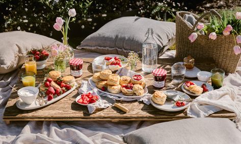 Strawberry Shortcakes with Labneh Whipped Cream - Yoga of Cooking Picnic Set Up, Christmas Pavlova Wreath, Rooftop Picnic, Pinterest Picnic, Acotar Courts, Picnic Dessert, Pavlova Wreath, Picnic Setting, Christmas Pavlova