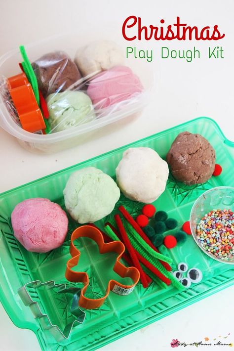 Christmas Play Dough, Play Doh Kits, Homemade Playdough Recipe, Playdough Activities, Playdough Kits, Christmas Play, Homemade Playdough, Diy Gifts For Kids, Christmas Activities For Kids