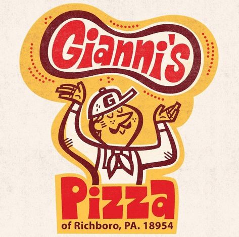 Retro Pizza Logo, Food Brand Logo, Diner Branding, Restaurant Vibes, Diner Logo, Food Brand Logos, Kids Pizza, Pizza Branding, Pizza Logo