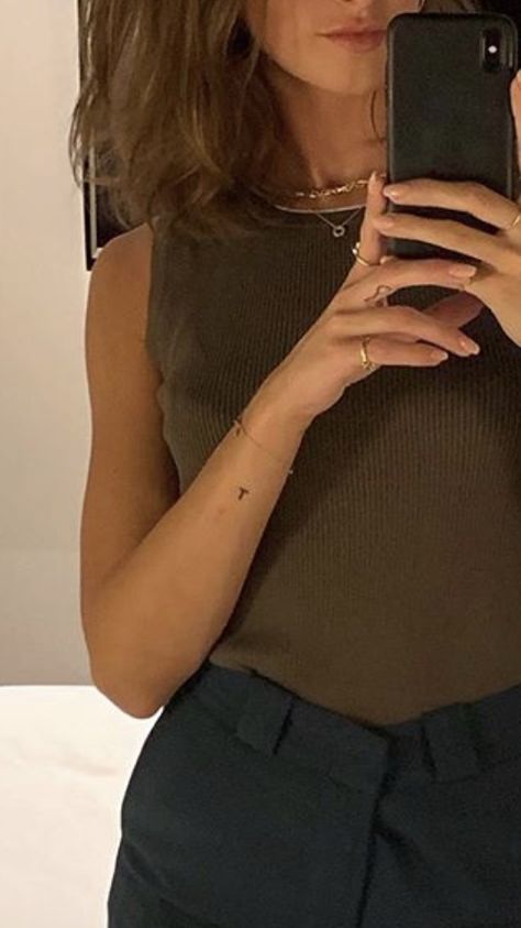 Delicate Tattoo Locations, Single Letter Tattoo Placement, Letter U Tattoo, Tattoo In The Arm, Small Initial Tattoo Ideas, H Tattoo Letter, Initial Tattoo Placement, Tiny Tattoo Placement, Initial Tattoos