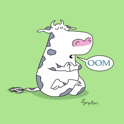 .meditando Sandra Boynton, Chicken Ideas, International Yoga Day, Cow Painting, Yoga Day, Funny Cartoons, Make You Smile, Farm Animals, Make Me Smile