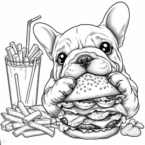 Simple Bulldog Drawing, Frenchie Drawing, Cute English Bulldog Drawing, French Bulldog Coloring Pages, French Bulldog Sketch, Bulldog Drawing Cartoon, English Bulldog Sketch, Bulldog Coloring Pages, French Bulldog Drawing