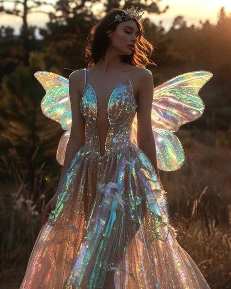 Fancy Party Ideas, Forest Fairy Costume, Blonde Halloween Costumes, Diy Fairy Wings, Fairy Photography, Magical Theme, Goddess Outfit, Fairy Halloween Costumes, Fairy Outfit