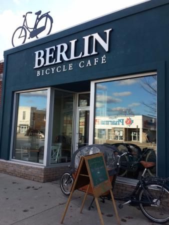 Berlin Bicycle Cafe in Kitchener, ON Bike Cafe Design Coffee Shop Bicycles, Bike Coffee Shop, Bike Cafe, Bicycle Cafe, Waterloo Ontario, Bike Shops, Family Bike, Coffee Bike, Bike Camping