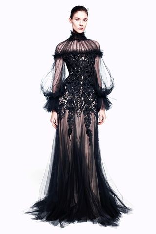 Alexander McQueen pre-fall 2012 Magical Dress, Blue Evening Dresses, Zuhair Murad, Baroque Fashion, Fashion Weeks, Long Black Dress, Gorgeous Gowns, Clothing Ideas, Long Black