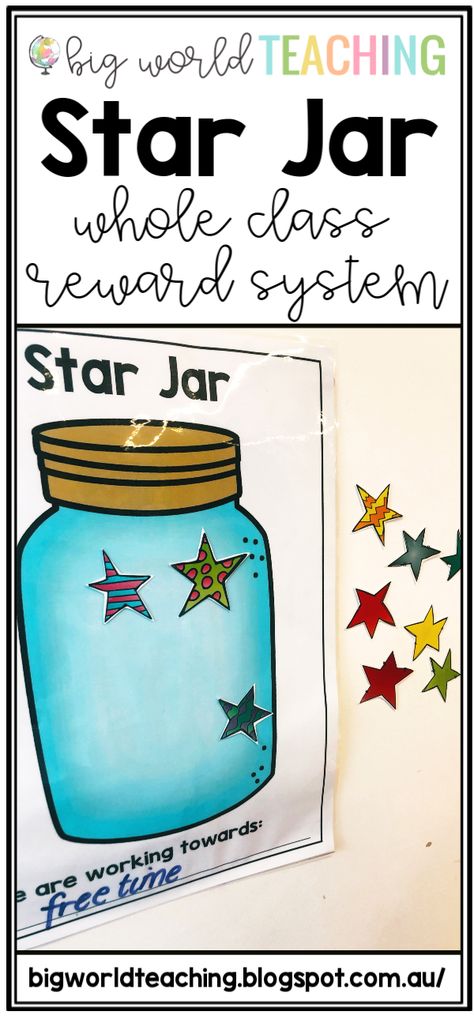 FREE PRINTABLE! Whole class rewards are perfect to encourage classroom culture and a team approach to learning! I have the perfect (and super easy) printable to be used as a whole class reward system... STAR JAR! Reward Chart Kids Behavior, Whole Class Reward System, Class Reward System, Class Rewards, Whole Class Rewards, Classroom Reward System, Classroom Behavior Chart, Star Jar, Class Incentives