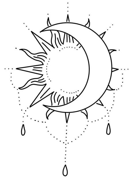 Tattoo Sol E Lua, Mandala Line Art, Sun Tattoos, Tattoo Flash Art, Friend Tattoos, Mini Drawings, Star Tattoos, Simplistic Tattoos, Creative Tattoos