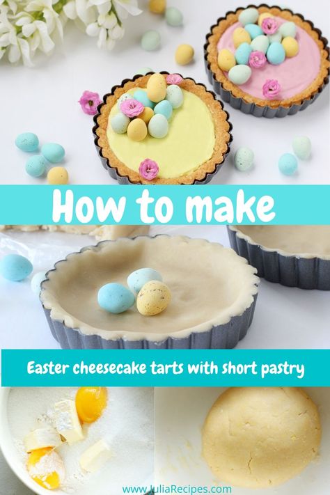 Easter Tarts, Easter Pastry, Easter Tart, Cheesecake Easter, Easter Pastries, Hershey Recipes, Easter Cheesecake, Pie Ideas, Short Pastry