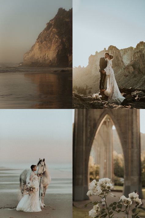 Oregon Elopement Photography, Astoria Oregon Wedding, Elopement Shoot Photo Ideas, Elopement Location Ideas, Cannon Beach Oregon Elopement, Pacific Northwest Elopement, Oregon Wedding Photography, Oregon Elopement Locations, Places To Elope In The Us