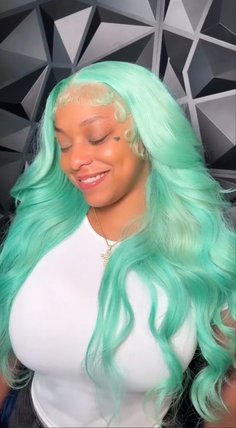 Teal Lace Front Wig, Forarm Tattoos, Baddie Hairstyles, Wig Styles, Green Hair, Black Magic, Art Clothes, Weave Hairstyles, Glow Up?