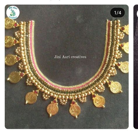 Coin Aari Work Designs, Aari Work Designs, Blouse Casual Fashion, Coin Design, Applique Quilting, Blouse Hand Designs, Blouse Casual, Aari Work, Hand Designs