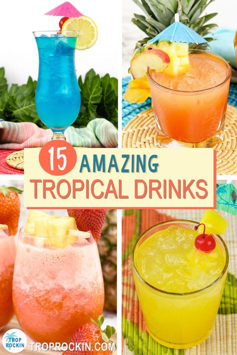 Luau Drinks, Drinks Refreshing, Tropical Drink Recipes, Hawaiian Drinks, Fruity Alcohol Drinks, Pool Drinks, Tropical Drinks, Summer Drinks Alcohol, Party Drinks Alcohol