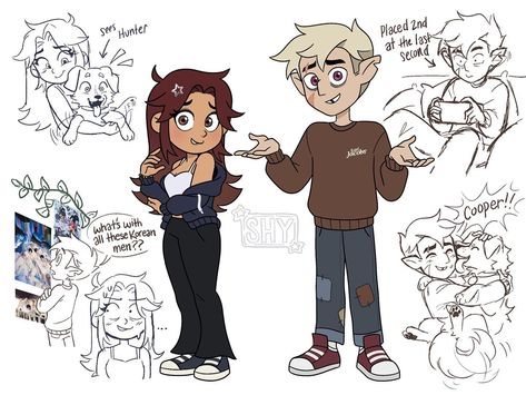 ⭐️ TOH character refs ‼️‼️⭐️ guys i finally have ref sheets now eeueheheheh i don’t have much to say because this is for a toh au that i’ve BARELY started working on…,,.,. also some random doodles featuring my dog irl 🤯🤯 BUT UH. yEAH! self inserts are the coolest <3 #theowlhouse #theowlhousefanart #toh #tohfanart #tohhunter #tohau #tohoc #tohocxcanon #huntertoh #thegoldenguard #selfinsert Toh Hunter X Oc, Oc The Owl House, Oc Ref Sheet, The Owl House Oc, Toh Screenshots, Beta Lumity, Toh Fanart, Toh Oc, Self Insert