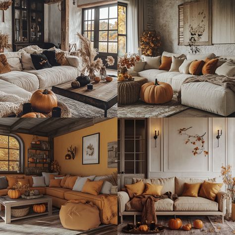 Farmhouse Fall Decor, Living Room, Pumpkin Theme, Comfy Couch, Cream colored room Farmhouse Fall Decor Living Room, Fall Decor Living Room, Comfy Couch, Farmhouse Fall Decor, Pumpkin Theme, Farmhouse Fall, Decor Living Room, Decor Living, Cream Color